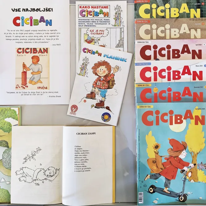 Naslovnice revije Ciciban in odprta knjiga pesmi